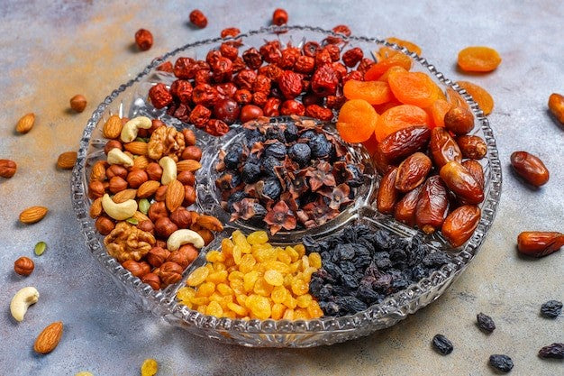 Healthy assortment dry fruits