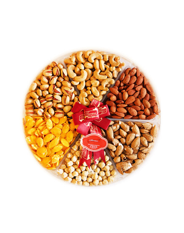 Salted Mix Nuts Large Round Tray - Tavazo Corporation